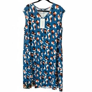 BloomChic Blue Abstract Midi Sleeveless Dress – Size 14/16 (1X) –‎ NWT